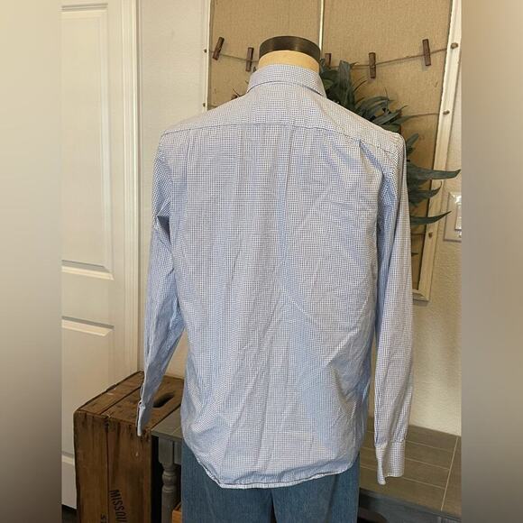 Michael Kors Blue White Button Down Shirt M - Picture 5 of 9
